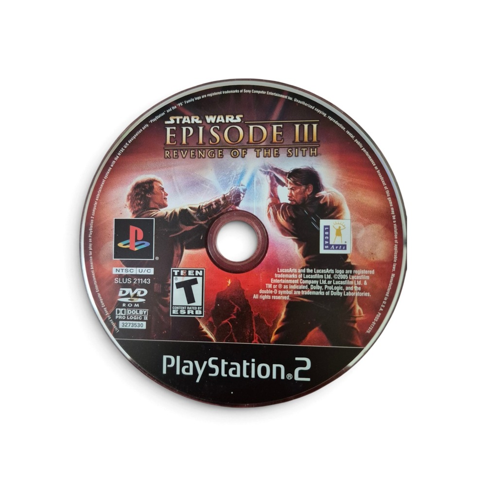 Star Wars Episode III Revenge of the Sith PS2 Game Disk Only Black/Red